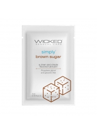 Саше лубриканта на водной основе Simply Aqua Brown Sugar с ароматом коричневого сахара - 3 мл. - Wicked - купить с доставкой в Томске