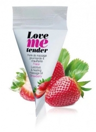 Съедобное согревающее массажное масло Love Me Tender Strawberry с ароматом клубники - 10 мл. - Love to Love - купить с доставкой в Томске