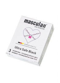 Ультрапрочные презервативы Masculan Ultra Safe Black - 3 шт. - Masculan - купить с доставкой в Томске