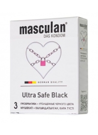 Ультрапрочные презервативы Masculan Ultra Safe Black - 3 шт. - Masculan - купить с доставкой в Томске