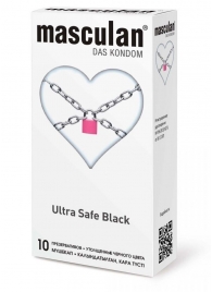 Ультрапрочные презервативы Masculan Ultra Safe Black - 10 шт. - Masculan - купить с доставкой в Томске