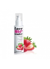 Съедобное согревающее массажное масло Love Me Tender Strawberry с ароматом клубники - 100 мл. - Love to Love - купить с доставкой в Томске