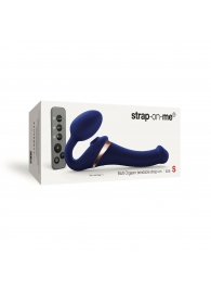 Синий безремневой страпон Multi Orgasm Size S с клиторальной стимуляцией - Strap-on-me - купить с доставкой в Томске