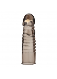 Дымчатая насадка-удлинитель Ribbed Realistic Penis Enhancing Sleeve Extension - 15,2 см. - BlueLine - в Томске купить с доставкой