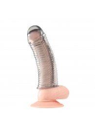 Текстурированная насадка на пенис Clear Textured Penis Enhancing Sleeve Extension - 16,5 см. - BlueLine - в Томске купить с доставкой