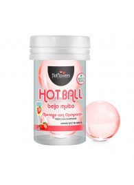 Лубрикант на масляной основе Hot Ball Beija Muito с ароматом клубники и шампанского (2 шарика по 3 гр.) - HotFlowers - купить с доставкой в Томске