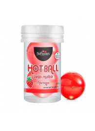 Лубрикант на масляной основе Hot Ball Beija Muito с ароматом клубники (2 шарика по 3 гр.) - HotFlowers - купить с доставкой в Томске