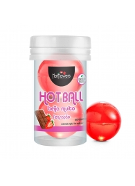 Лубрикант на масляной основе Hot Ball Beija Muito с ароматом шоколада и клубники (2 шарика по 3 гр.) - HotFlowers - купить с доставкой в Томске