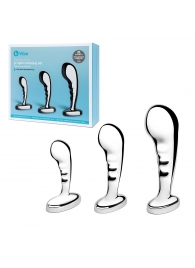 Набор из 3 стальных стимуляторов простаты Stainless Steel P-spot Training Set - b-Vibe - в Томске купить с доставкой