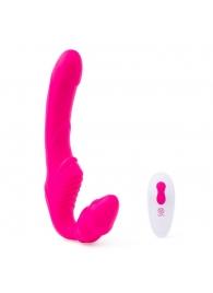 Розовый безремневой страпон на радиоуправлении Strapless Together - 22 см. - Together Toy - купить с доставкой в Томске