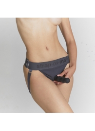 Серые трусики для фиксации насадок Strap-on-me Harness Lingerie Unique - Strap-on-me - купить с доставкой в Томске