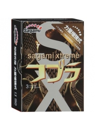 Суженные к основанию презервативы Sagami Xtreme COBRA - 3 шт. - Sagami - купить с доставкой в Томске