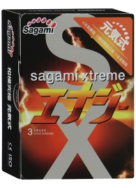 Презервативы Sagami Xtreme ENERGY с ароматом энергетика - 3 шт. - Sagami - купить с доставкой в Томске