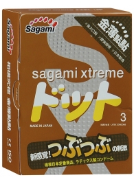 Презервативы Sagami Xtreme FEEL UP с точечной текстурой и линиями прилегания - 3 шт. - Sagami - купить с доставкой в Томске