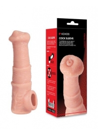 Телесная фантазийная насадка на член Cock Sleeve Size M - KOKOS - в Томске купить с доставкой