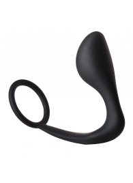 Черное эрекционное кольцо с анальной пробкой Anal Plug With Cockring - Dream Toys - в Томске купить с доставкой