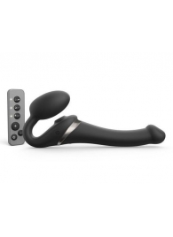 Черный безремневой страпон Multi Orgasm Size S с клиторальной стимуляцией - Strap-on-me - купить с доставкой в Томске