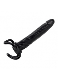 Чёрная насадка-фаллос для двойного проникновения INFLATABLE DILDO SLIM DONG  - 13,5 см. - Toyz4lovers - в Томске купить с доставкой