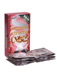 Презервативы Sagami Xtreme Strawberry c ароматом клубники - 10 шт. - Sagami - купить с доставкой в Томске