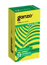 Ультратонкие презервативы Ganzo Ultra thin - 12 шт. - Ganzo - купить с доставкой в Томске