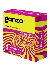 Презервативы с анестетиком для продления удовольствия Ganzo Long Love - 3 шт. - Ganzo - купить с доставкой в Томске