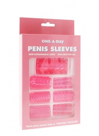 Набор из 7 розовых насадок на пенис ONE-A-DAY PENIS SLEEVES PINK - Seven Creations - в Томске купить с доставкой