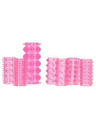 Набор из 7 розовых насадок на пенис ONE-A-DAY PENIS SLEEVES PINK - Seven Creations - в Томске купить с доставкой