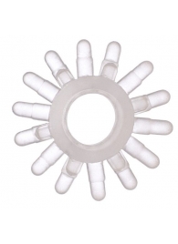 Прозрачное гелевое эрекционное кольцо с шипиками - Toyfa Basic - в Томске купить с доставкой