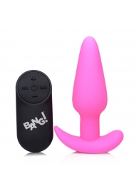 Розовая анальная вибропробка с пультом ДУ 21X Remote Control Vibrating Silicone Butt Plug - 10,4 см. - XR Brands