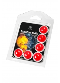 Набор из 6 шариков с массажным маслом Brazilian Balls с охлаждающим и разогревающим эффектом - Secret Play - купить с доставкой в Томске