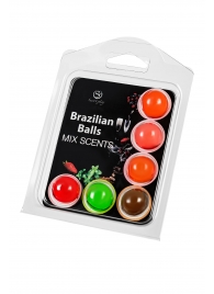 Набор из 6 шариков с ароматизированными массажными маслами Brazilian Balls - Secret Play - купить с доставкой в Томске