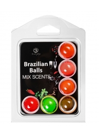 Набор из 6 шариков с ароматизированными массажными маслами Brazilian Balls - Secret Play - купить с доставкой в Томске