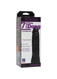 Насадка-фаллоимитатор для страпон-систем Vac-U-Lock CodeBlack 7 Inch Thin Dong - 18,3 см. - Doc Johnson - купить с доставкой в Томске