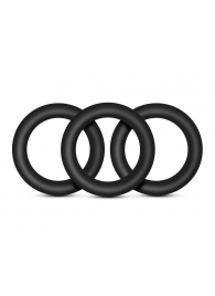 Набор из 3 черных эрекционных колец Black Small Penis Rings - Blush Novelties - в Томске купить с доставкой