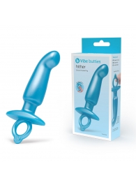 Голубая анальная пробка для массажа простаты Hither Silicone Prostate Plug - 14,3 см. - b-Vibe - в Томске купить с доставкой