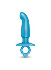 Голубая анальная пробка для массажа простаты Hither Silicone Prostate Plug - 14,3 см. - b-Vibe - в Томске купить с доставкой