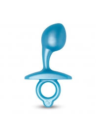 Голубая анальная пробка для массажа простаты Bulb Silicone Prostate Plug - 10,7 см. - b-Vibe - в Томске купить с доставкой