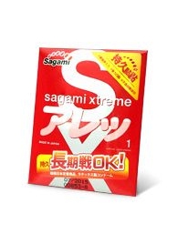 Утолщенный презерватив Sagami Xtreme FEEL LONG с точками - 1 шт. - Sagami - купить с доставкой в Томске