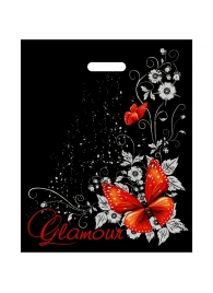 Черный пакет Glamour с вырубной ручкой (38х47 см) - Сима-Ленд - купить с доставкой в Томске