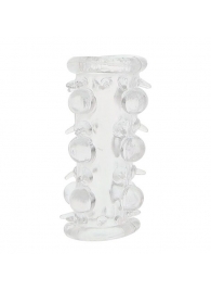 Прозрачная насадка на пенис с шипами и бугорками JELLY JOY LUST CLUSTER CLEAR - Dream Toys - в Томске купить с доставкой