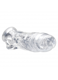 Прозрачная насадка для увеличения члена Realistic Clear Penis Enhancer and Ball Stretcher - 20,3 см. - XR Brands - в Томске купить с доставкой