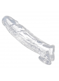 Прозрачная насадка для увеличения члена Realistic Clear Penis Enhancer and Ball Stretcher - 20,3 см. - XR Brands - в Томске купить с доставкой