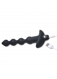 Черные анальные бусы с вибрацией и пультом ДУ 28X Remote Control Vibrating Silicone Anal Beads - 19 см. - XR Brands