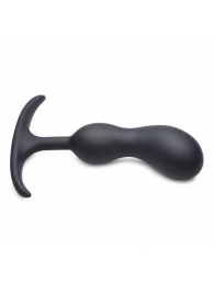 Черный массажер простаты с утяжелителями Premium Silicone Weighted Prostate Plug Medium - 16,3 см. - XR Brands - в Томске купить с доставкой