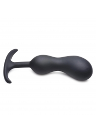 Черный массажер простаты с утяжелителями Premium Silicone Weighted Prostate Plug Large - 18,8 см. - XR Brands - в Томске купить с доставкой