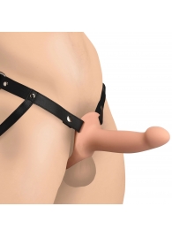 Телесный полый страпон на черных регулируемых ремешках 2’’ Erection Smooth Silicone Penis Sheath - XR Brands - купить с доставкой в Томске