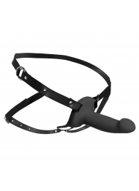 Черный полый страпон с вибрацией 2’’ Erection 28X Smooth Vibrating Silicone Penis Sheath - XR Brands - купить с доставкой в Томске