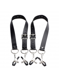 Ремни с зажимами для половых губ Spread Labia Spreader Straps with Clamps - XR Brands - купить с доставкой в Томске