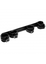Черная распорка с манжетами для рук и ног Deluxe Rigid Spreader Bar - XR Brands - купить с доставкой в Томске