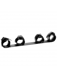 Черная распорка с манжетами для рук и ног Deluxe Rigid Spreader Bar - XR Brands - купить с доставкой в Томске
